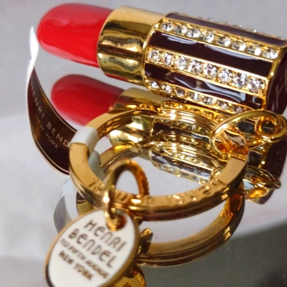 HENRI BENDEL Iconic Retired Enamel Crystal💄🗝️⛓️ Exclusive  Stormtreasures NWT - Picture 3 of 7